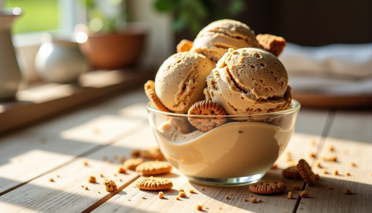 Découvrez la recette facile et onctueuse de la glace maison au spéculoos