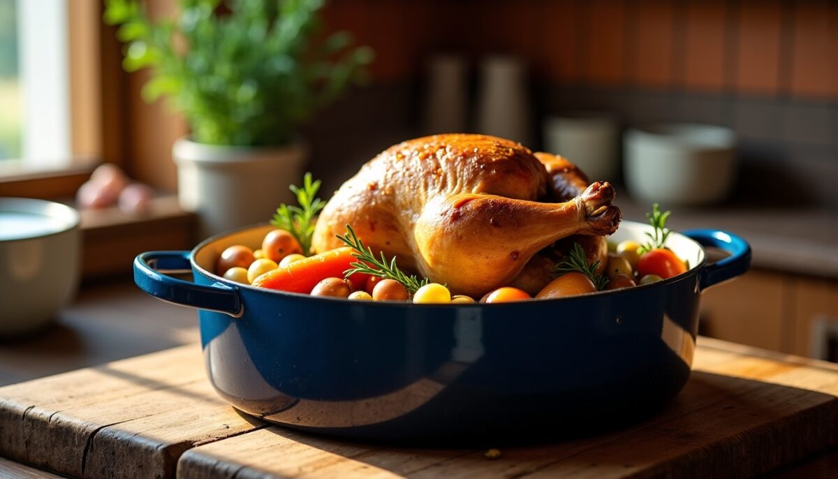 Pintade en cocotte : une recette simple pour une viande tendre et savoureuse